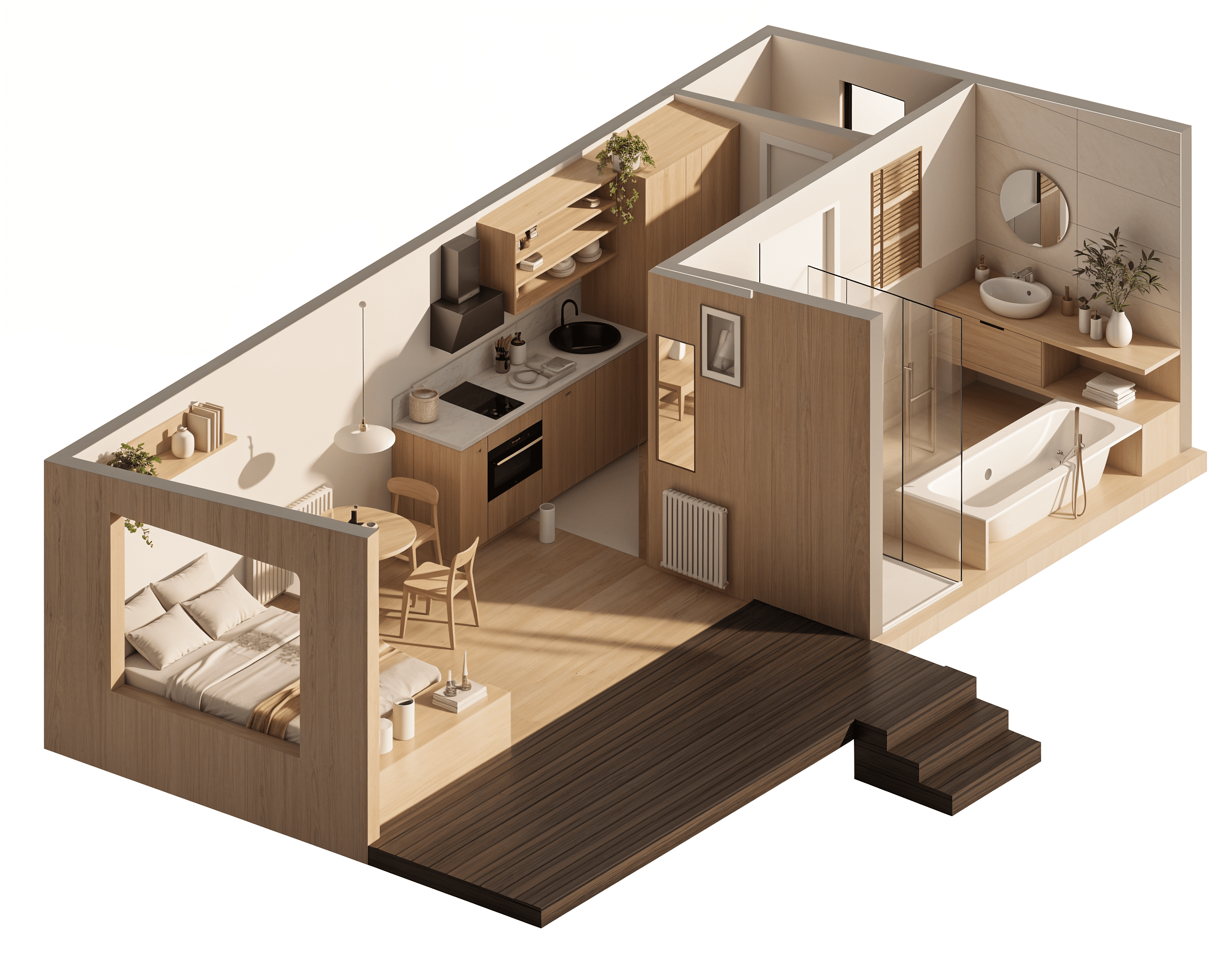 2-Personen Dünen Cabin mit Badewanne